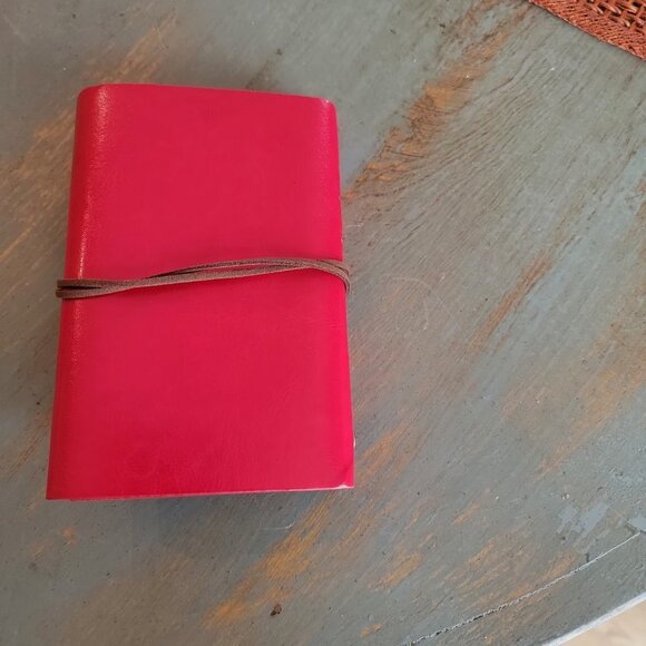 Red Boho Notebook Journal with Leaf Design to Fit in your Handbag - NWOT - Picture 5 of 5